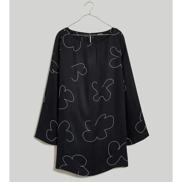 MADEWELL Black Erika Cupro Shift Mini Dress NWT Size Small - Picture 6 of 9